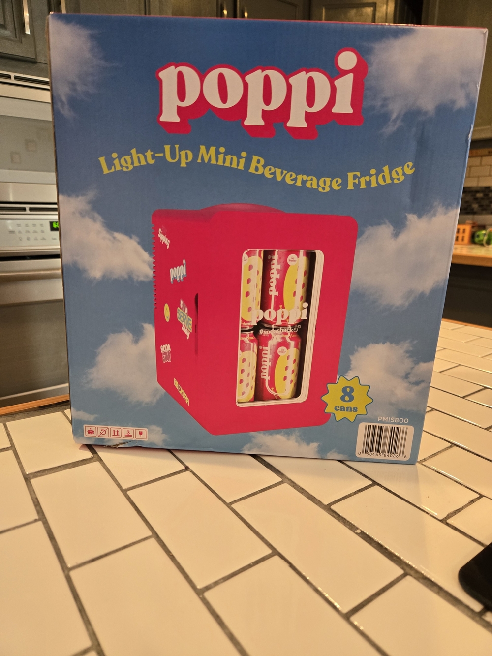 Poppi Light-Up Mini Beverage Fridge in Pink